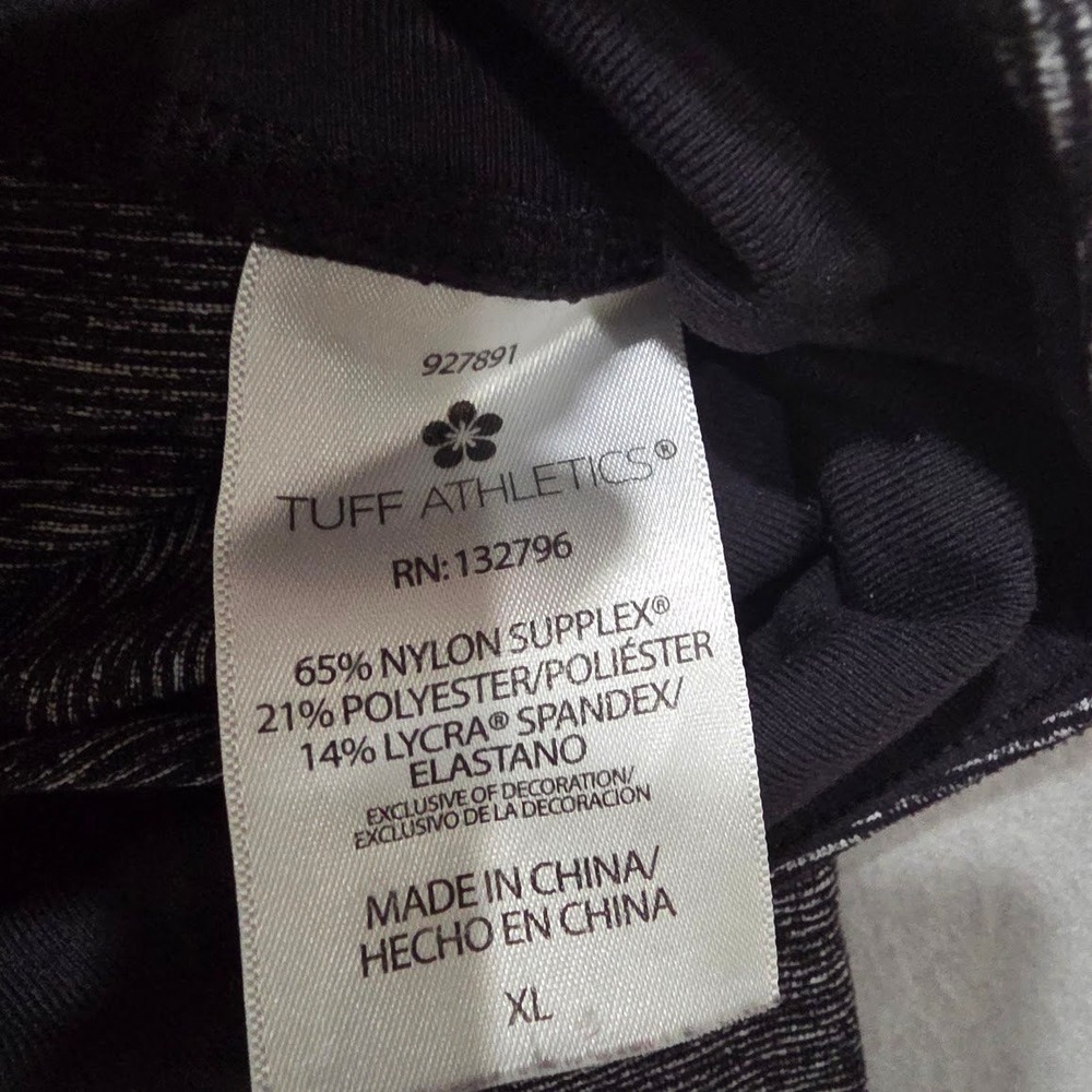 Tuff Athletics Gray Space Dye Yoga Leggings XL Cropped Performance Tights Zipped - Picture 4 of 7